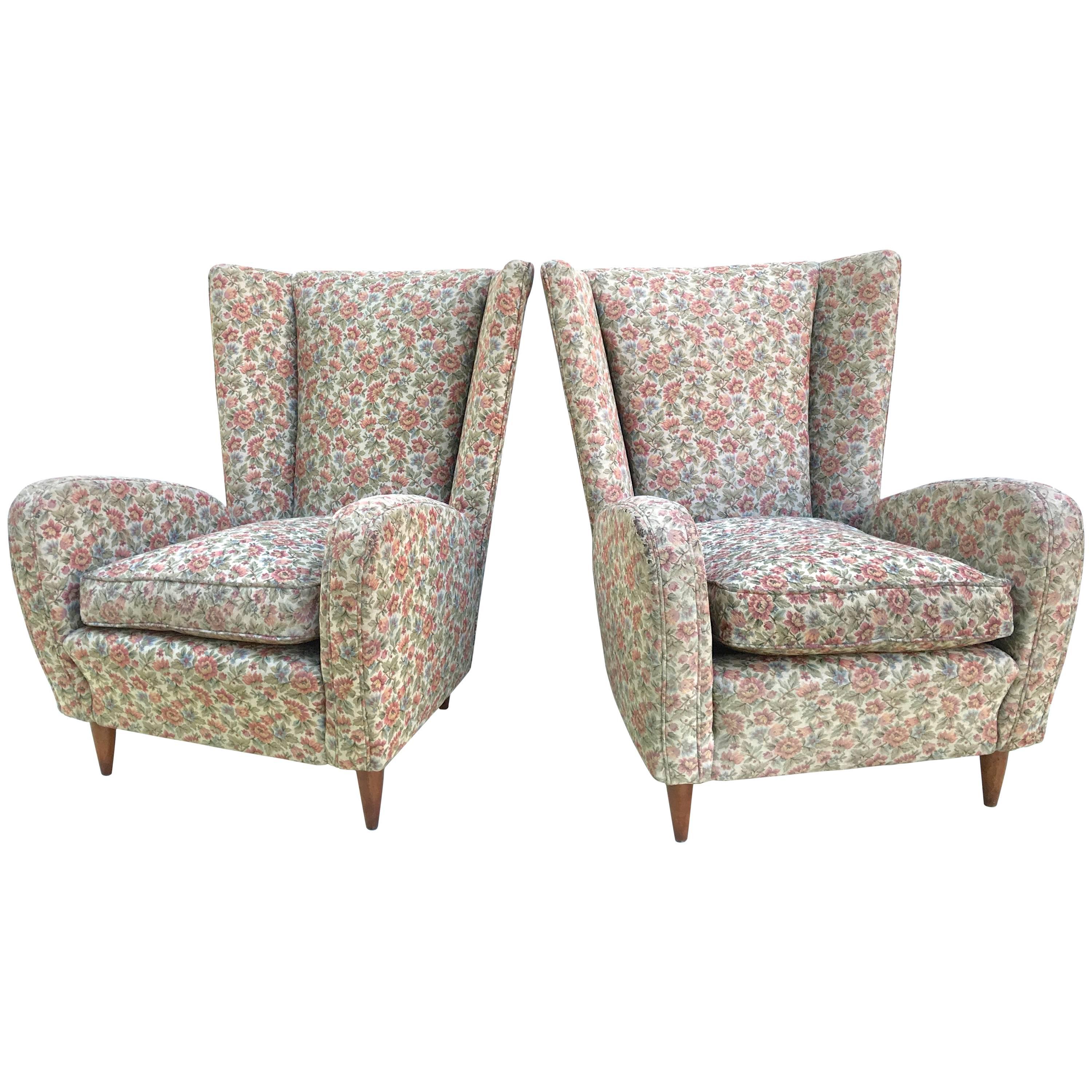 Pair of Paolo Buffa Armchairs, Italy, circa 1950 For Sale