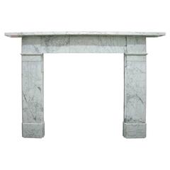 19th Century Early Victorian Carrara Marble Fireplace Surround