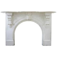19th Century Victorian Statuary White Marble Fireplace Surround 9