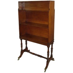 Antique Regency Mahogany Waterfall Open Bookcase of Freestanding Form