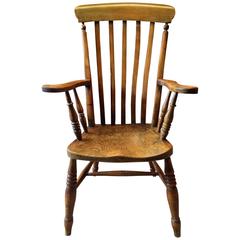 Antique Windsor Chair Elm Beech Armchair, 19th Century, Victorian
