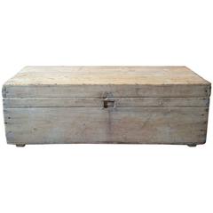 Stripped Pine Wooden Trunk Chest Coffee Table Blanket Box Antique Retro