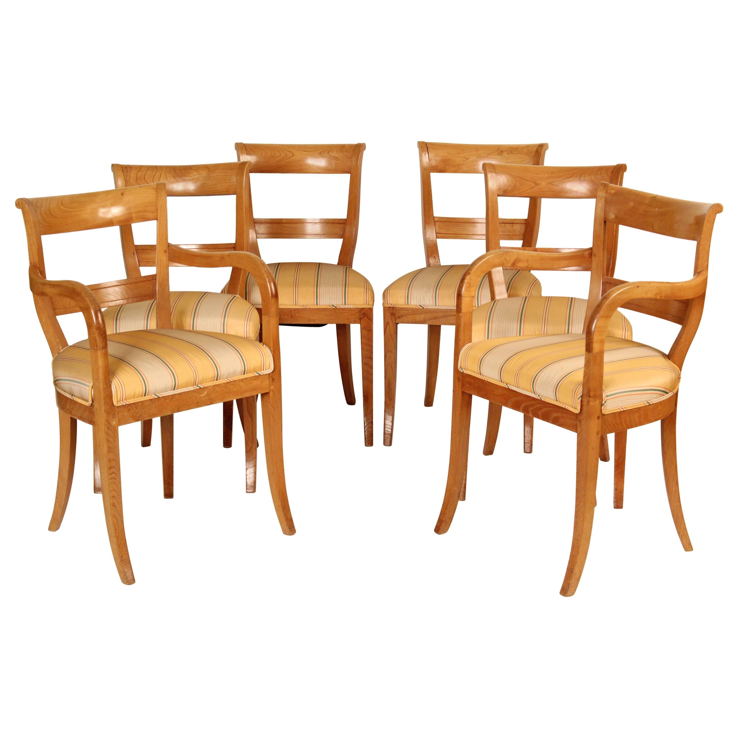 Set of Six Directoire Style Dining Room Chairs
