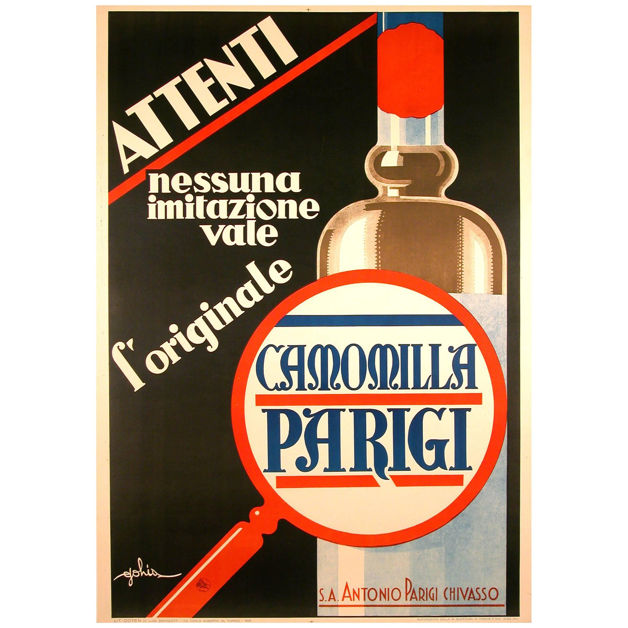 Italian Futurist Period Liquor Poster by Eugenio Colmo, 1933 For Sale