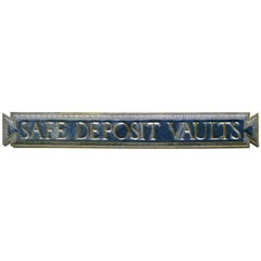 Vintage Bronze Advertising Bank Vaults Sign Circa 1912 Savannah Georgia