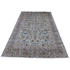 Vintage Magnificent Oversized 1960s Handwoven Persian Kashan Carpet