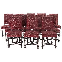 Set of 12 French 19th Century Louis XIV Style Dining Chairs