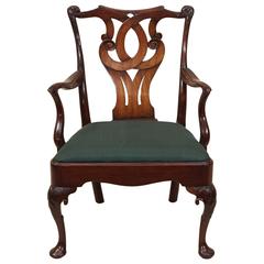 Pair of Antique English Georgian Mahogany Armchairs, circa 1820-1830