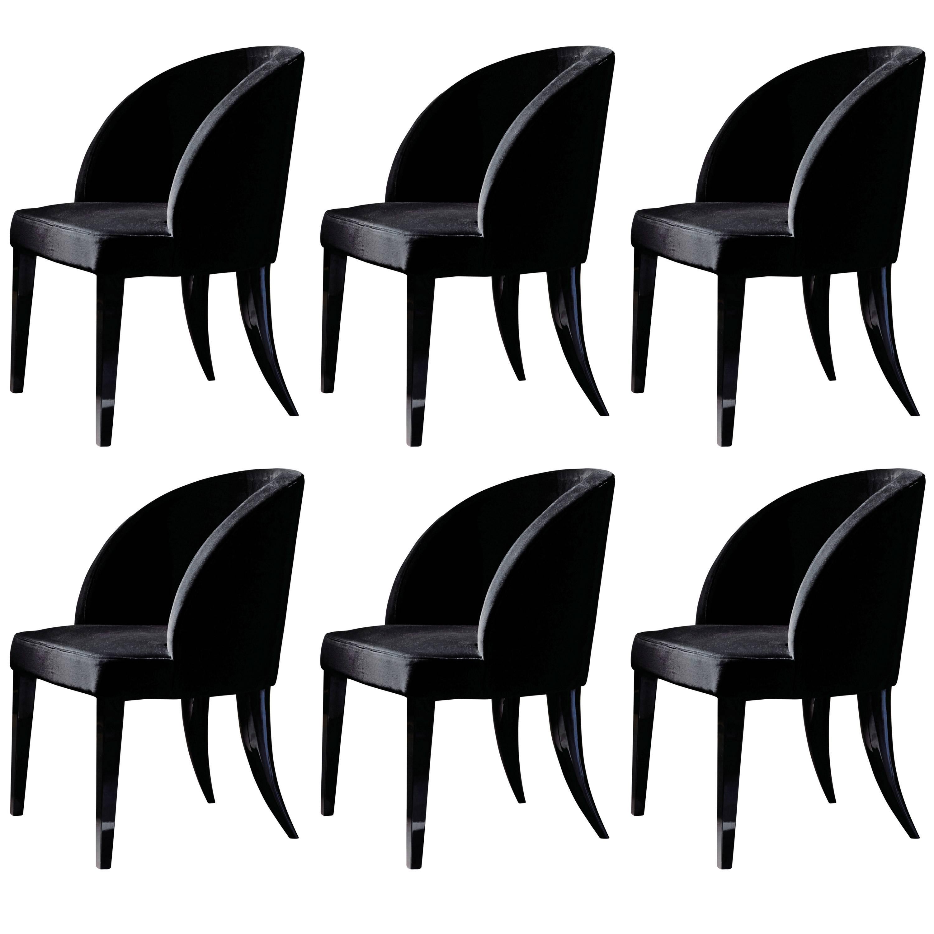 Set of Six Italian Sabre Lui Dining Chairs by Dom Edizioni For Sale
