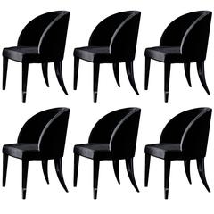 Set of Six Italian Sabre Lui Dining Chairs by Dom Edizioni