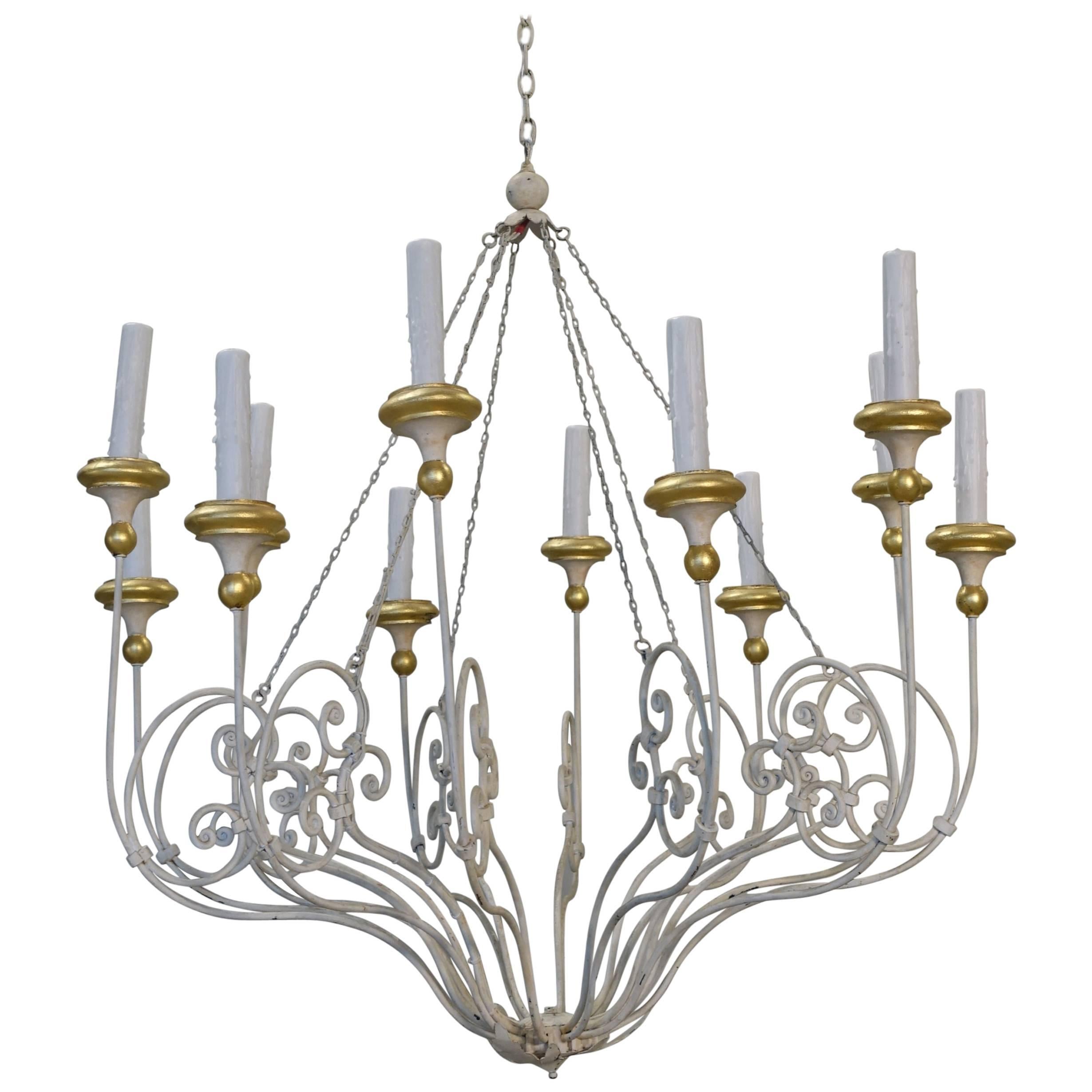 Twelve-Arm Rivoli Chandelier by Niermann Weeks