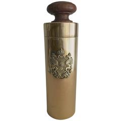 Vintage Italian Brass Canister with Crest