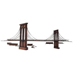 Curtis Jere Brooklyn Bridge Copper Wall Sculpture, Signed