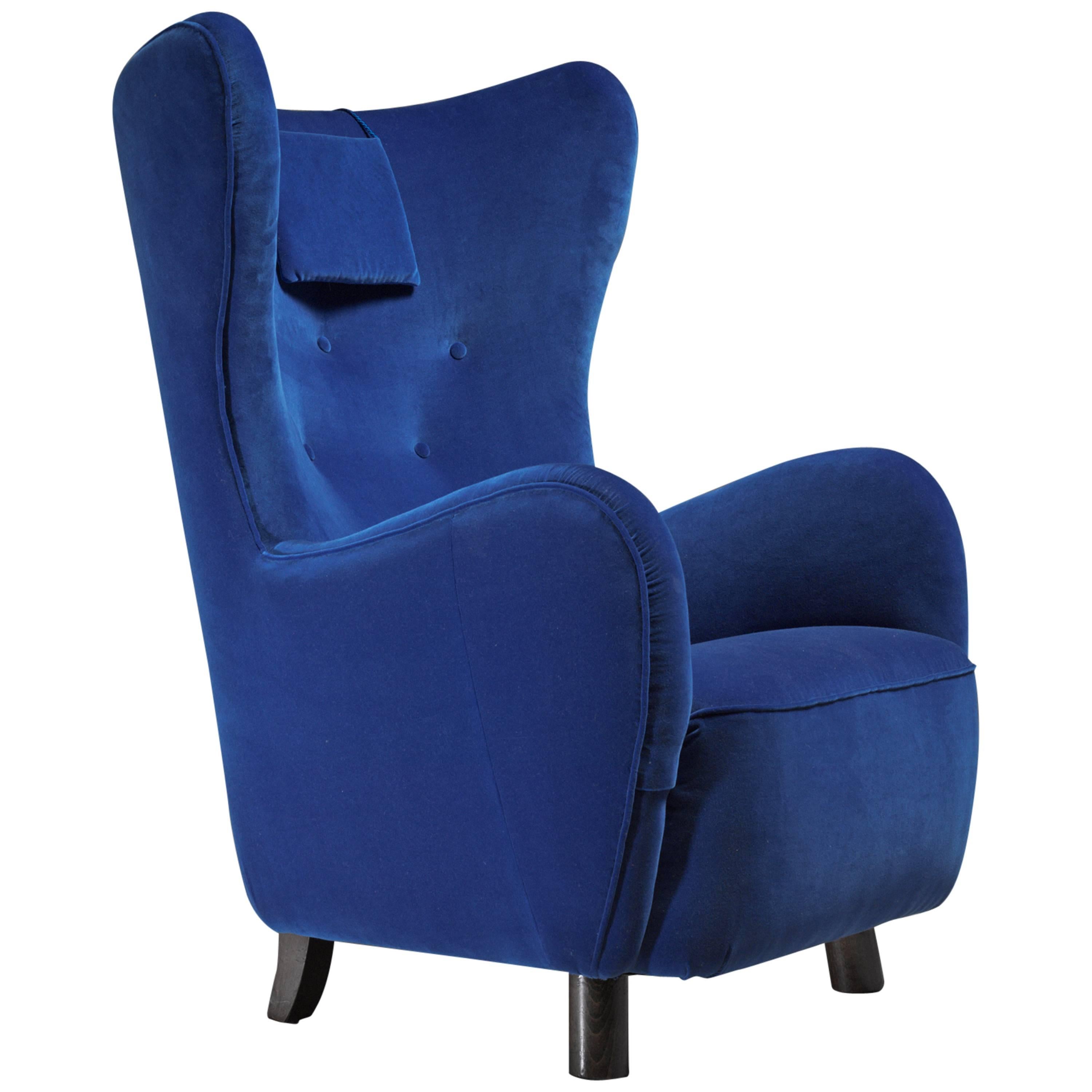 Mogens Lassen Attributed Wingback Lounge Chair, Denmark, 1940s For Sale