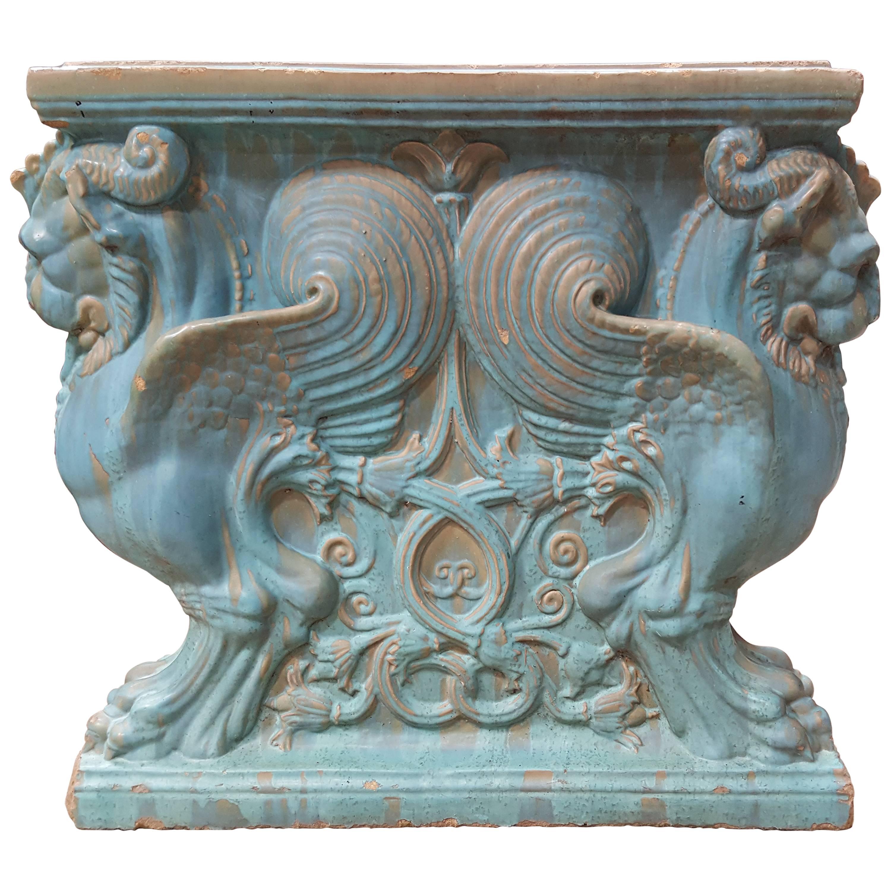 Winged Lion Pedestal by Gladding, McBean Pottery