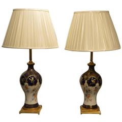 High Quality Pair of Sèvres Style French Porcelain Lamps