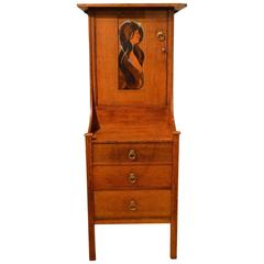 Rare & Unusual Oak Arts & Crafts Period Cabinet Probably Designed by G.M.Ellwood