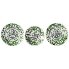 Coalport Ironstone Green Dragon Plates