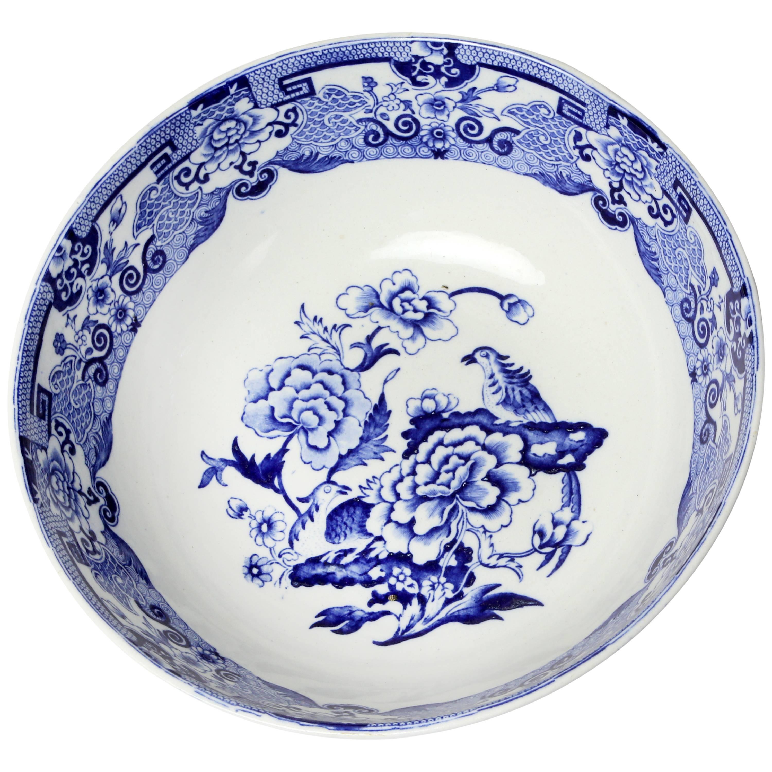 Mason Ironstone Blue Pheasant Bowl For Sale