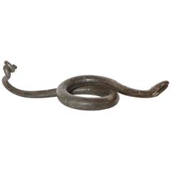 Bronze Coiled Snake Sculpture