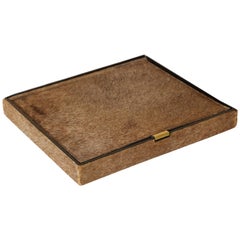 Fur and Brass Wooden Box in the Style of Meret Oppenheim