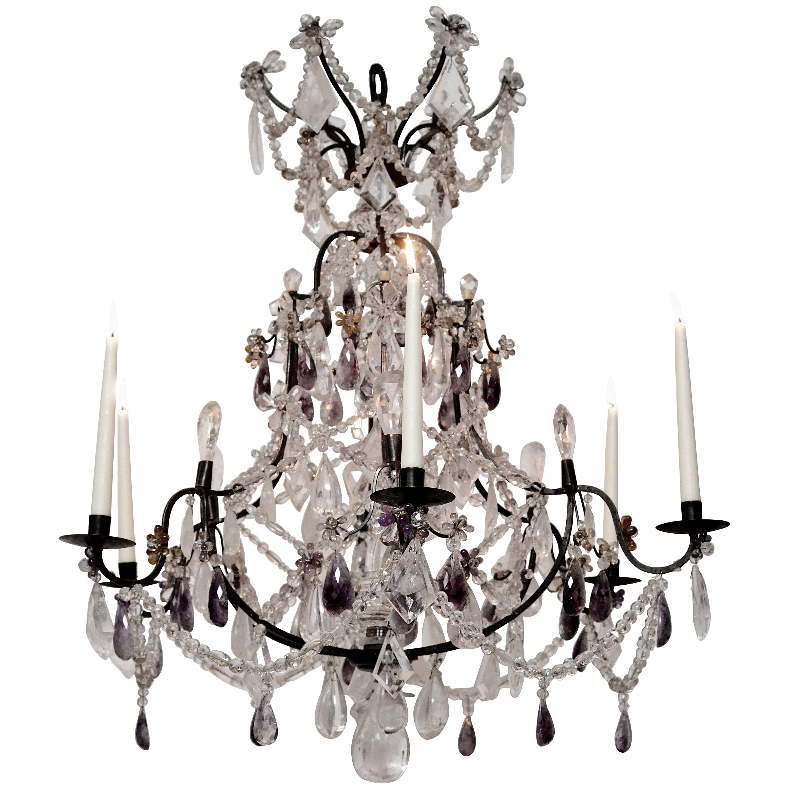 Rock Crystal Chandelier, 19th Century