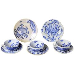 Antique Blue and White Dragon Ironstone Tableware