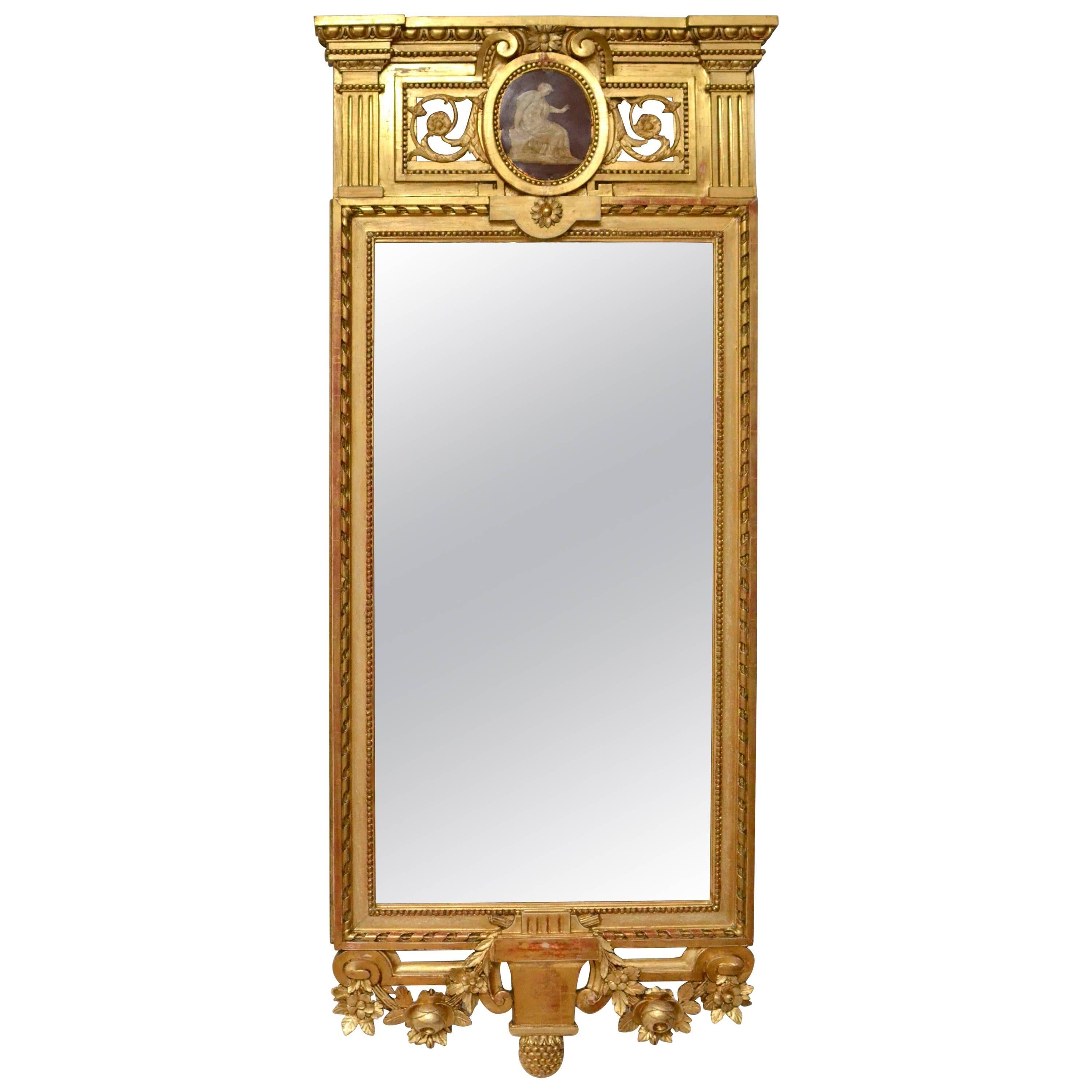 Fine Gustavian Giltwood Mirror by Johan Åkerblad, Stockholm