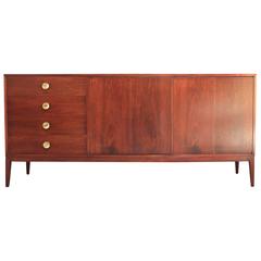 Mid-Century Walnut and Brass Credenza after Paul McCobb