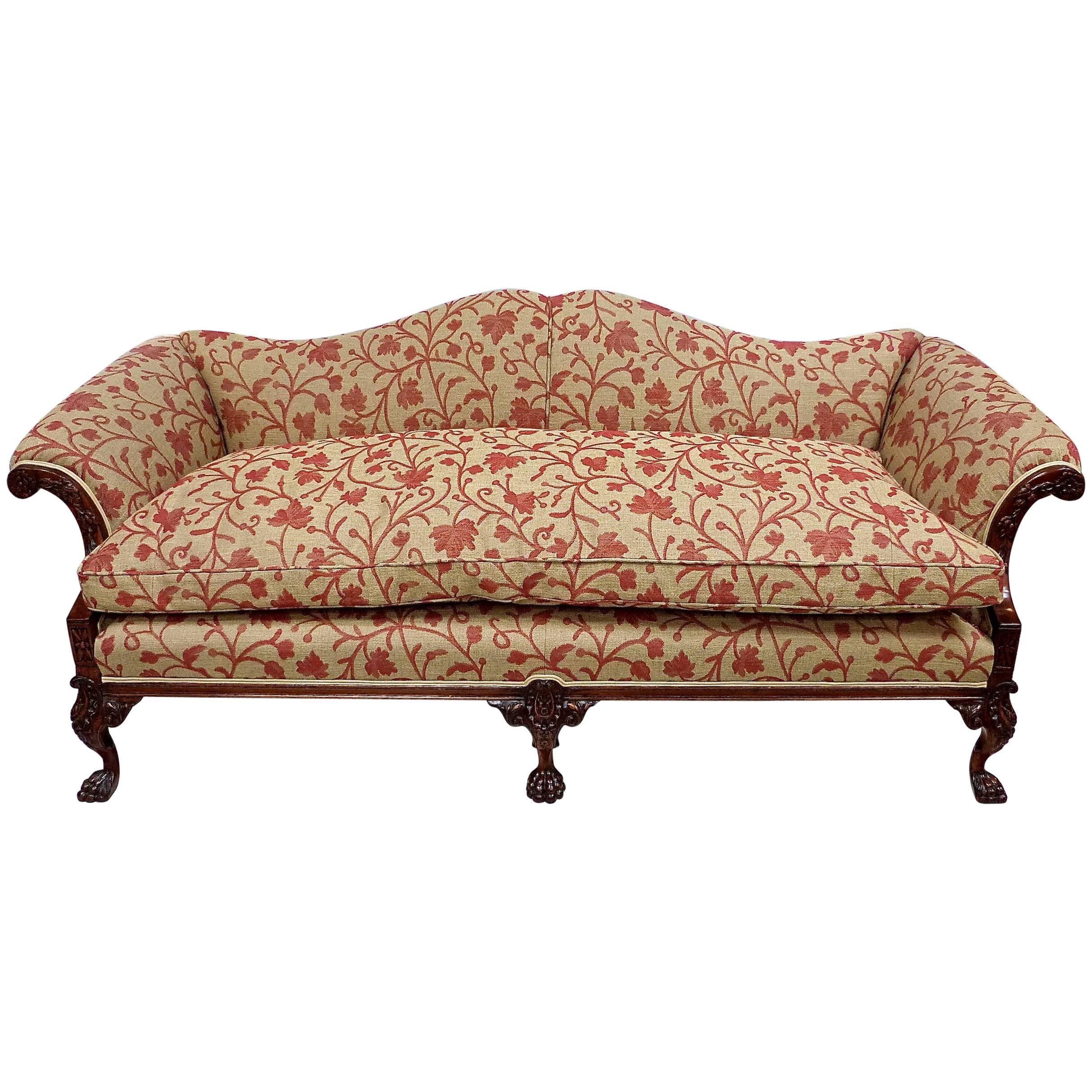 George III Style Camel Back Sofa For Sale