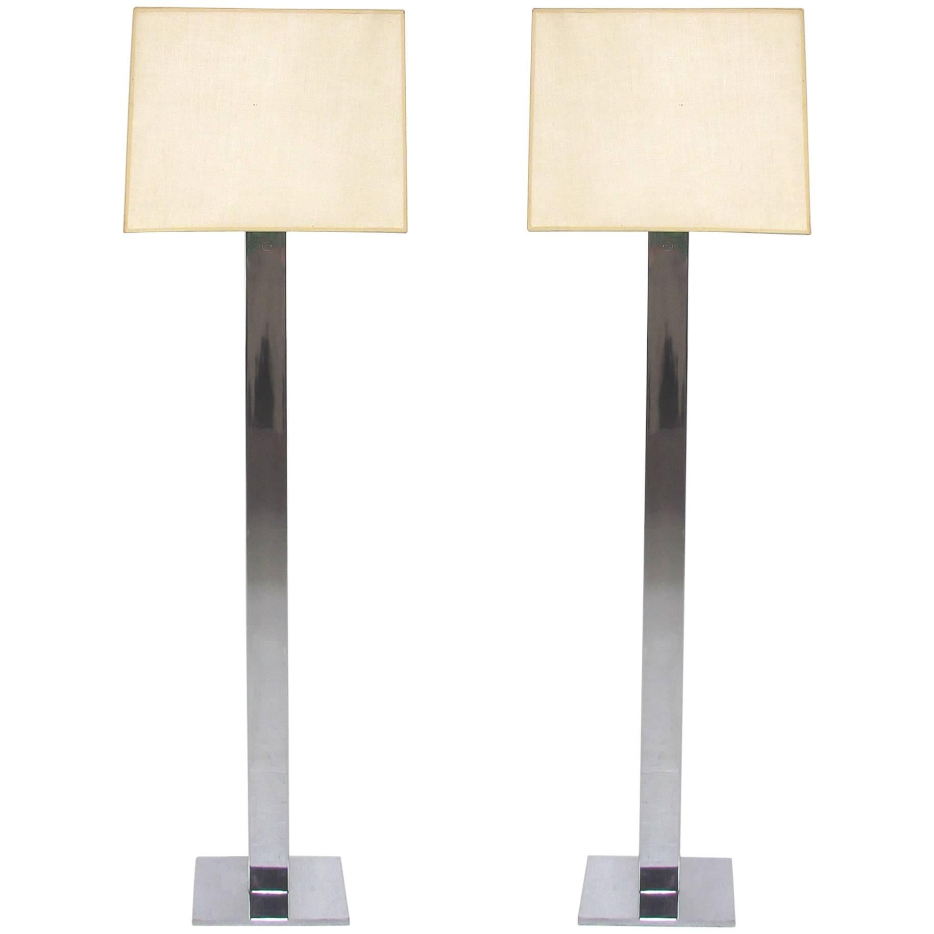 Pair of Mid-Century Chrome Floor Lamps by George Kovacs at 1stDibs ...
