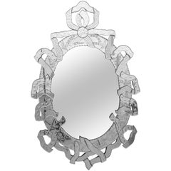 Large Venetian Mirror with Ribbon Motif, Italy, 1950s