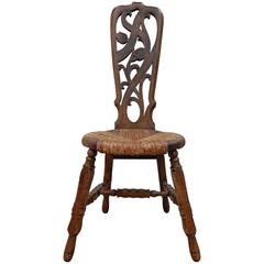 Art Nouveau Folk Carved TOTEM Chair