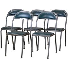 Set of 1950 Metal Stacking Industrial Chairs