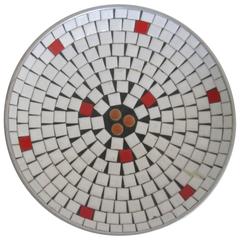 Beautiful White Mid-Century Modern Mosaic Ceramic Tile Dish or Bowl, 1960s 6