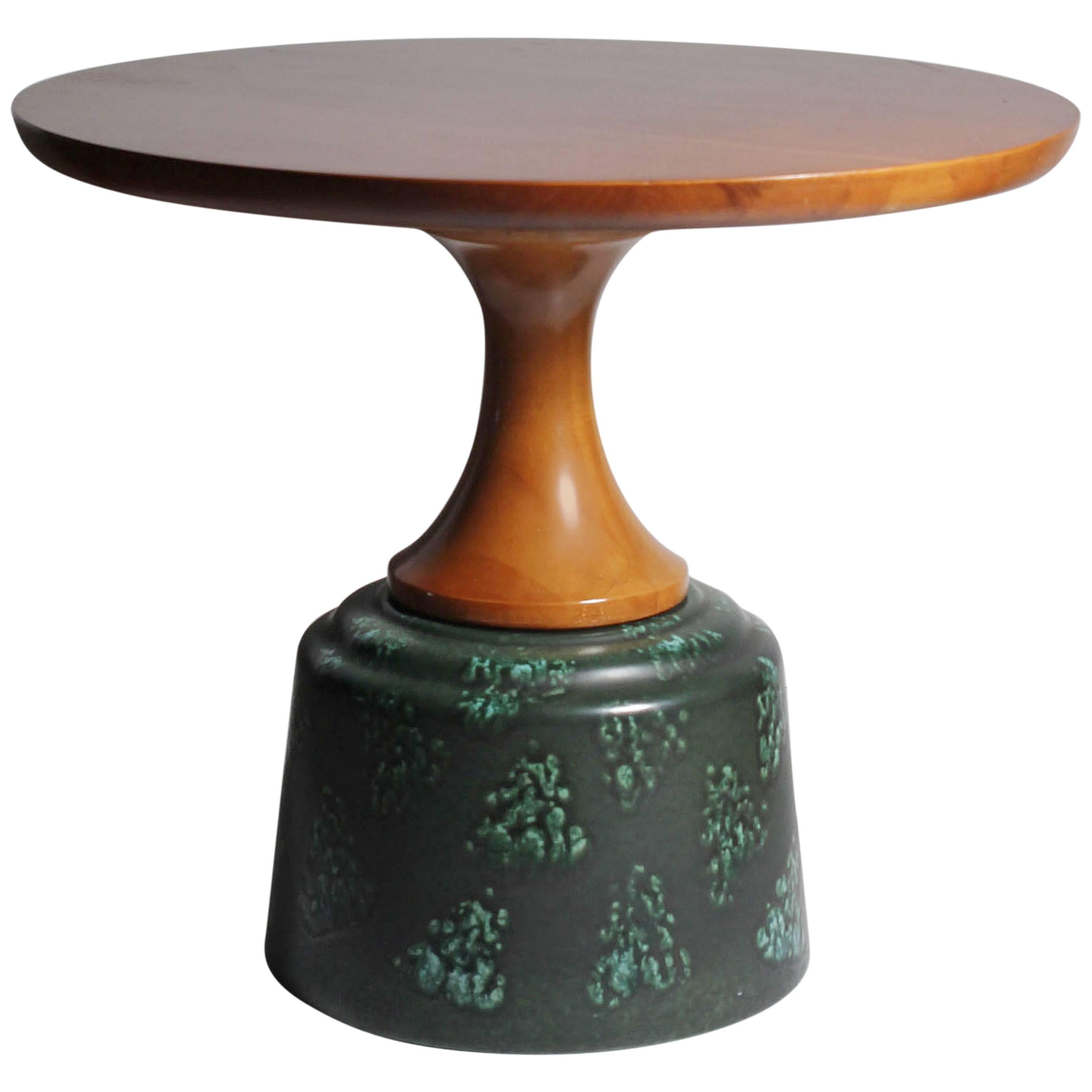 John Van Koert Ceramic and Wood Occasional Table for Drexel