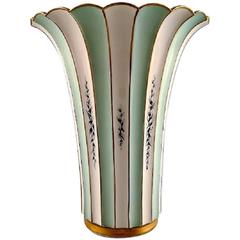 Royal Copenhagen Cracked / Crackle Trumpet-Shaped Vase, Hand-Painted
