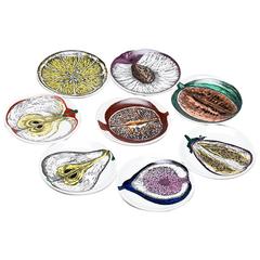 Piero Fornasetti Complete Set of Eight Sezioni di Frutta Coasters