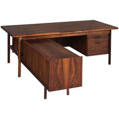 Ib Kofod-Larsen Rare Executive Desk and Return in Rosewood 5
