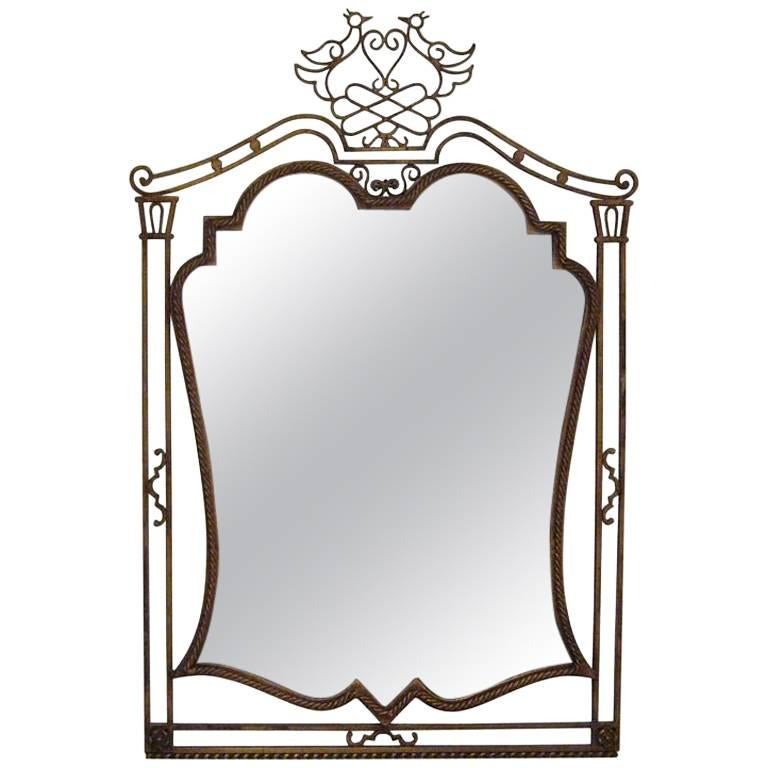 French Gilded Iron Mirror