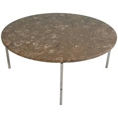 Early Steel and Marble Table by Florence Knoll, Knoll International
