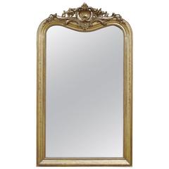 louis philippe mirror 19th-century French Louis Philippe gold leaf gilt mirror with crest