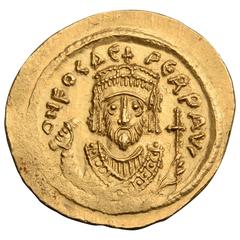 Antique Extraordinary Byzantine Gold Coin of Emperor Phocas, 603 AD