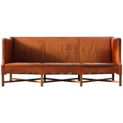 Kaare Klint Early Sofa in Cognac Leather for Rud Rasmussen