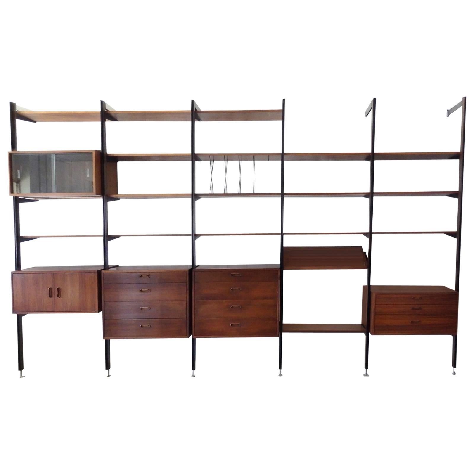 Large Five Bay George Nelson Omni Wall Shelf System