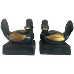 Italian Ceramic Gump's Duck Bookends 2