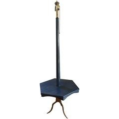 Aldo Tura Wood and Brass Floor Lamp with Table 10