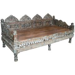 Antique Prayer Bench from India, Repurposed Daybed or Bench