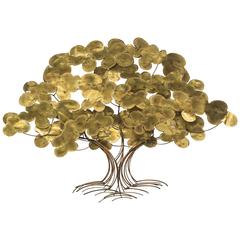 Large Curtis Jere Style Brass Tree Sculpture
