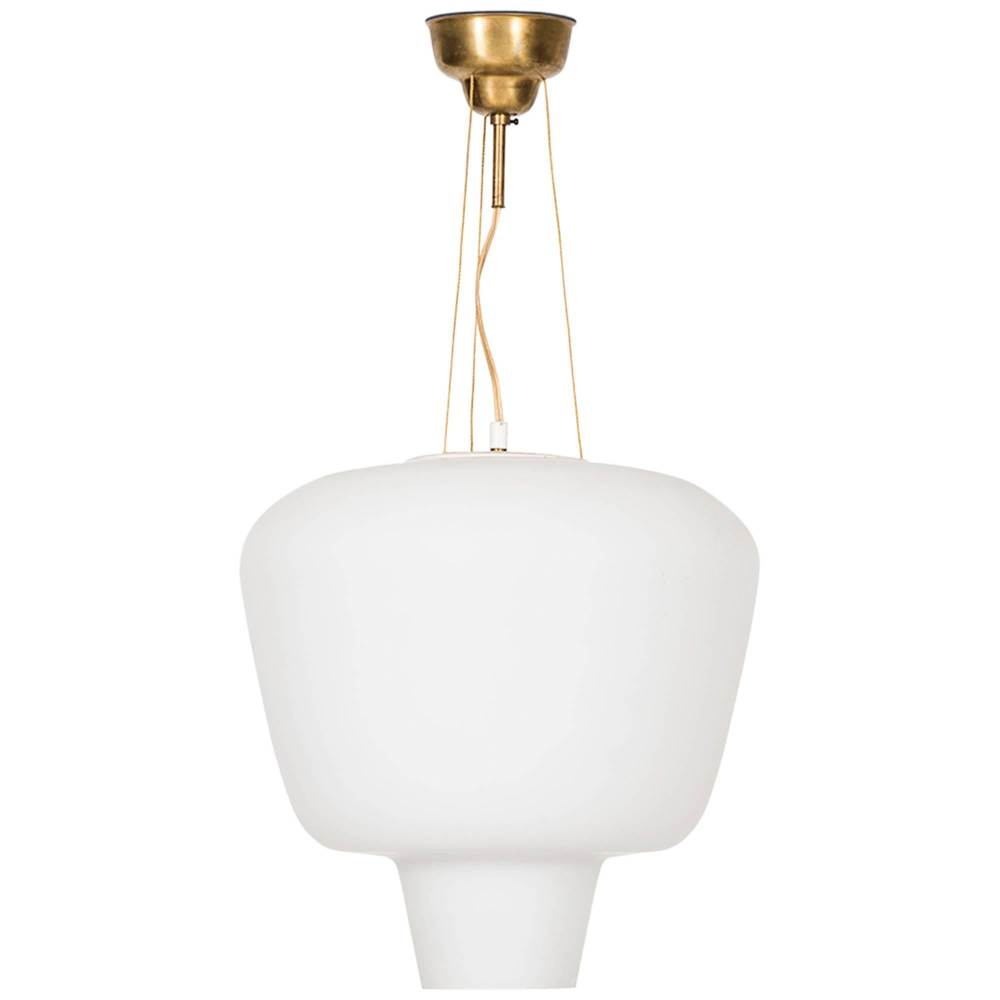 Ceiling Lamp in Opaline Glass Produced by ASEA in Sweden For Sale